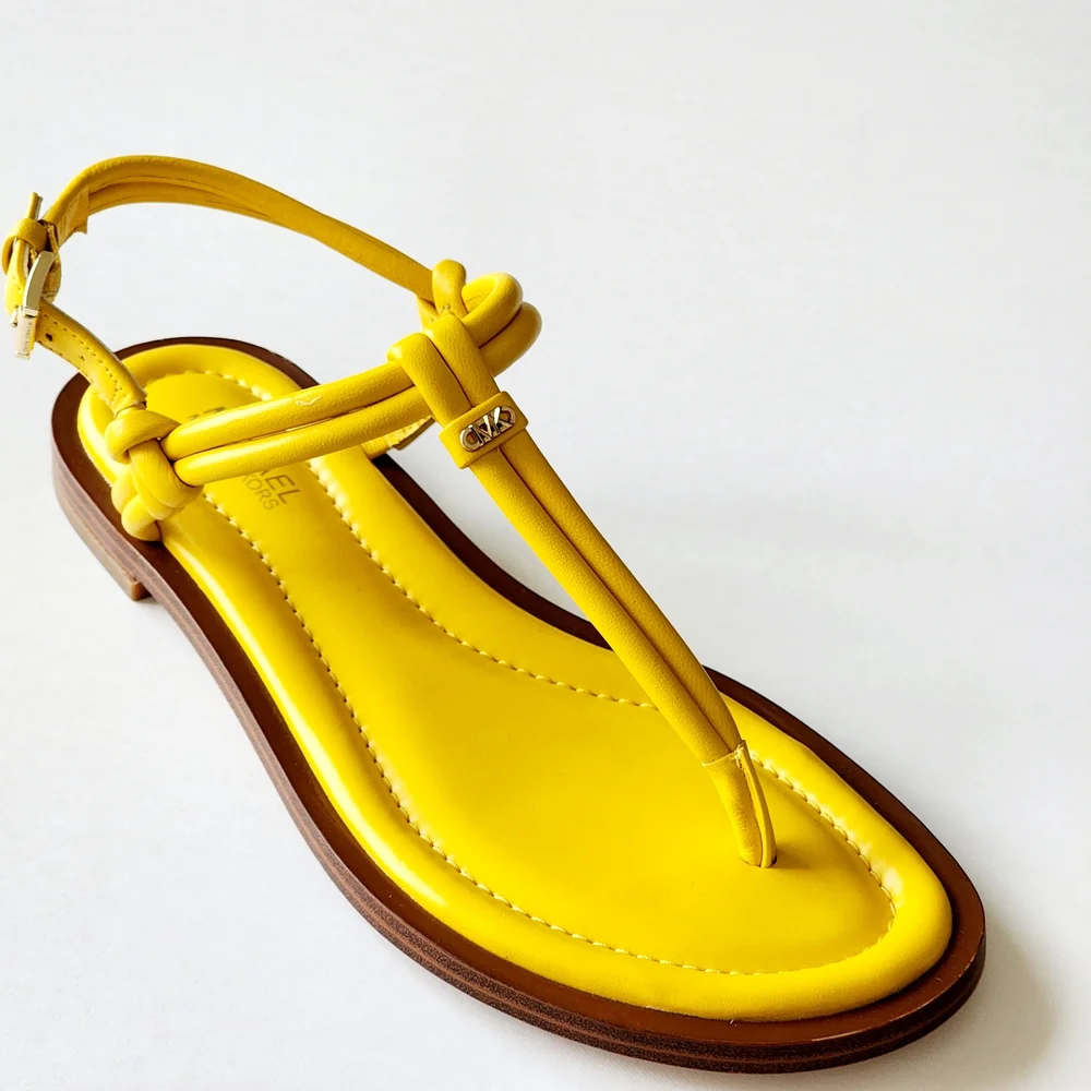 Michael Kors Women's Yellow Astra Thong Sling Multi-Strap Sandals Size 6